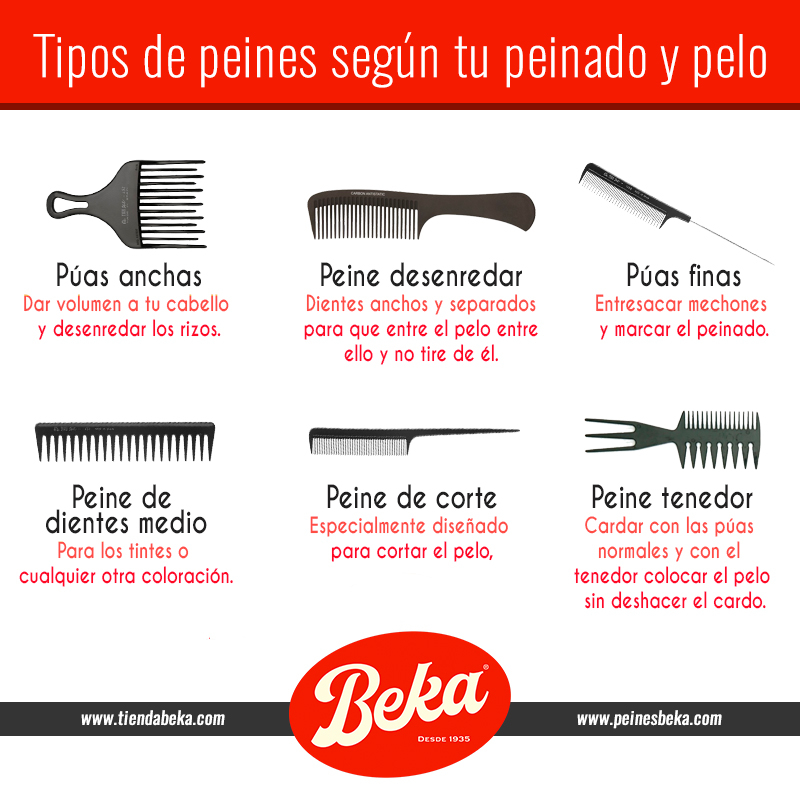 Tipos de Peines para cabello barba y bigote  Peines Beka Tienda